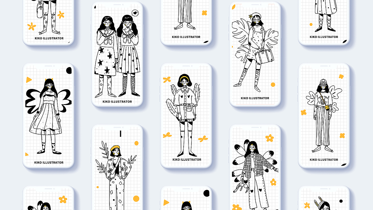 一周线条风人物插画总结（图ZMTc2NjA5NTA4） - 创作习作 - 站酷设计师爱画画的KIKO原创素材 - 站酷ZCOOL