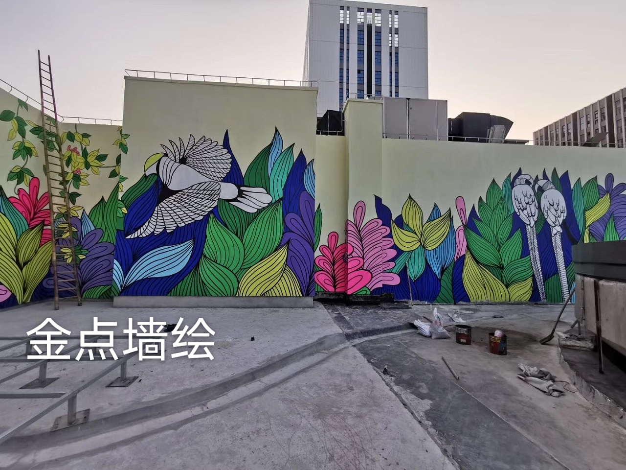 社区垃圾房彩绘风景画墙绘墙绘