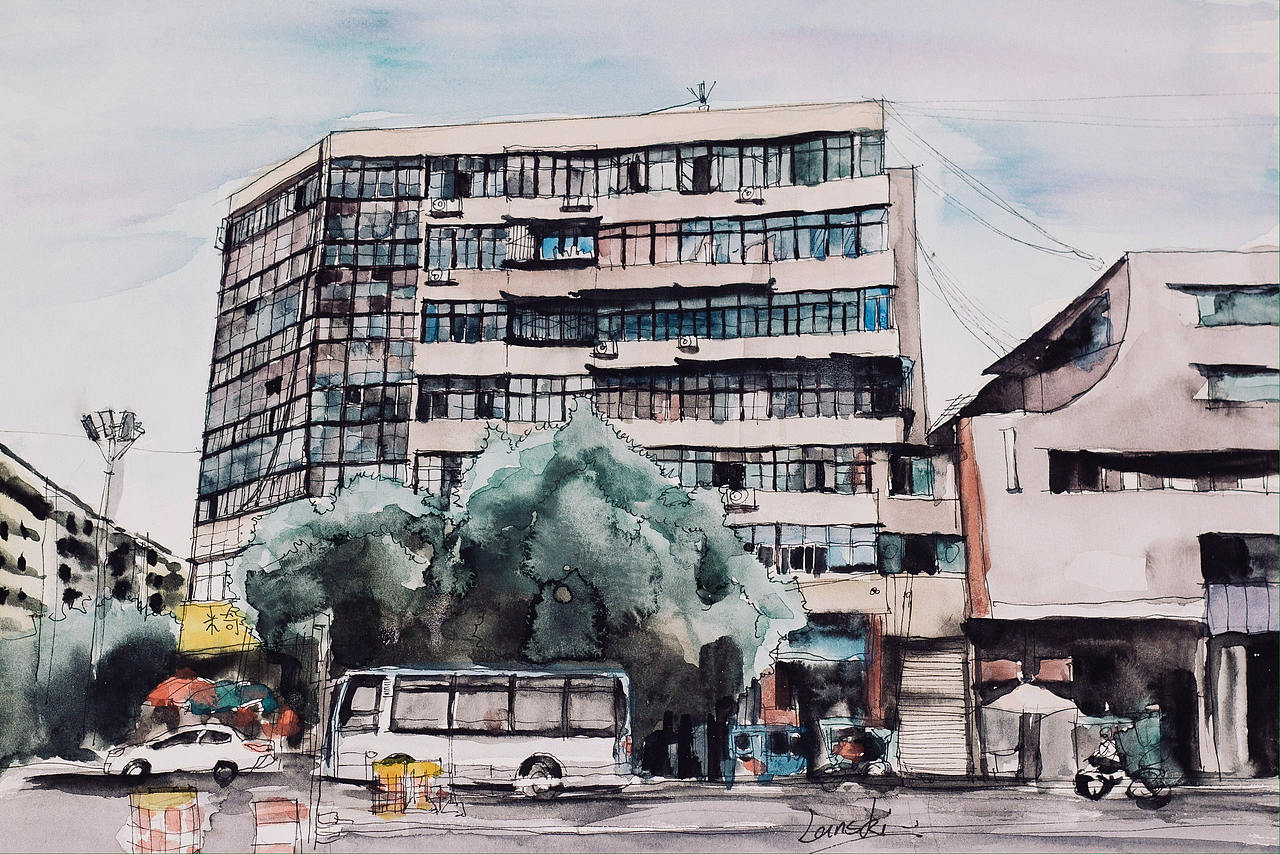 水彩手绘我的家乡-四川广汉（图ZNzAxMDQyMjA=） - 绘画 - 站酷设计师lanskiplanet原创素材 - 站酷ZCOOL