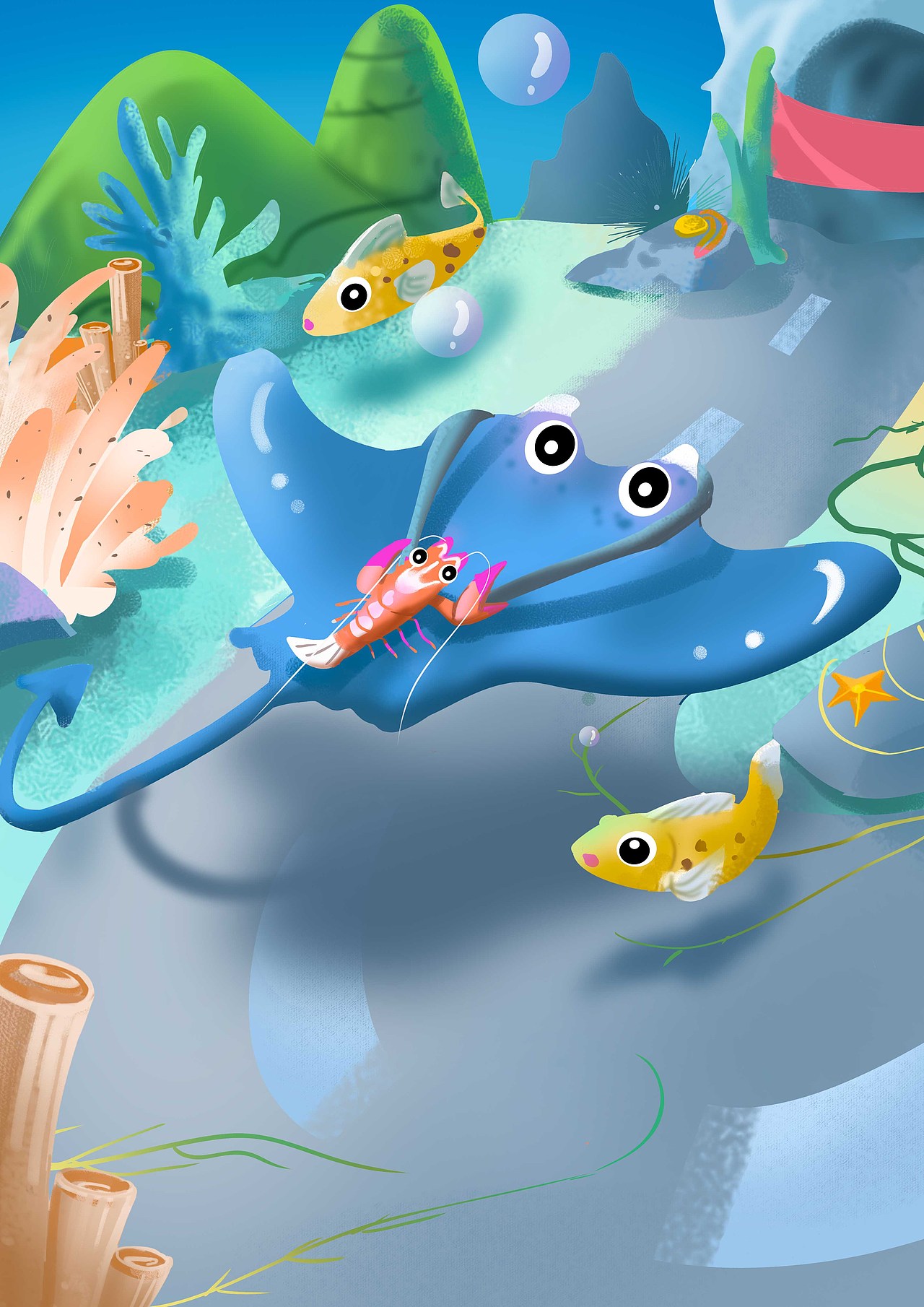 海洋共生主题插画