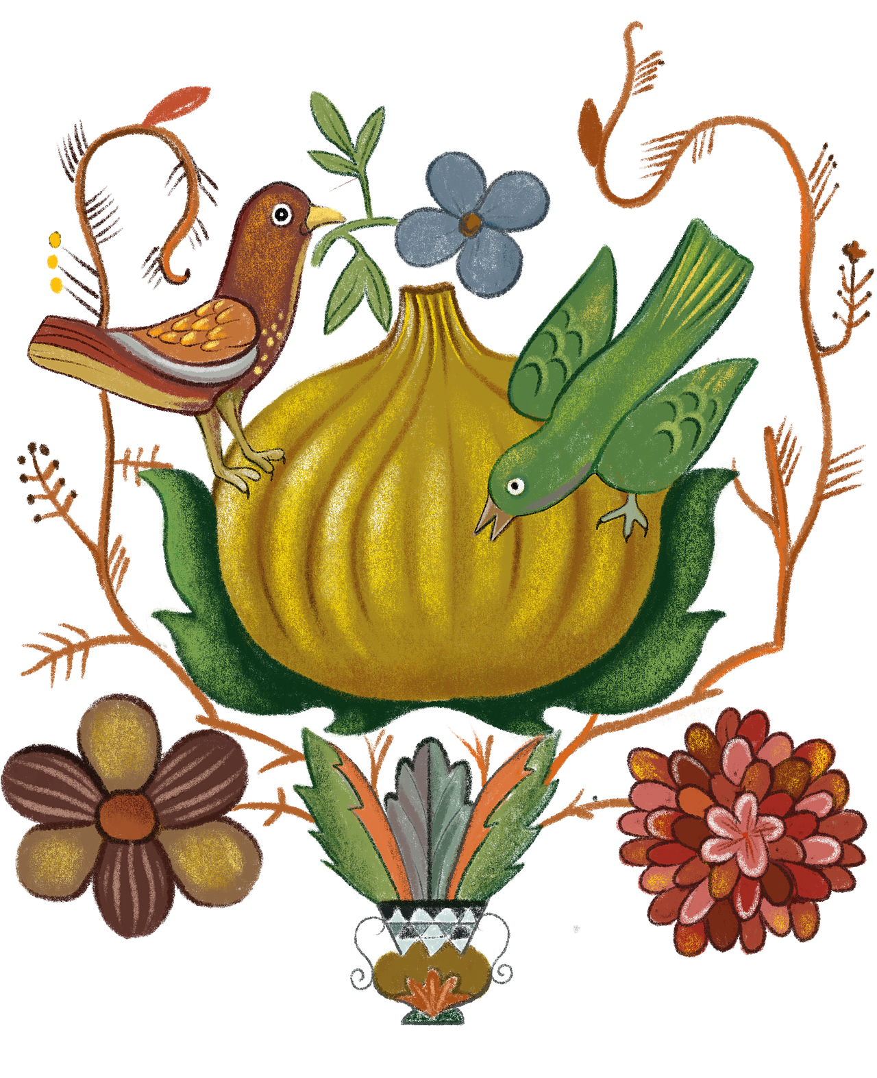 无花果插画-无花果树