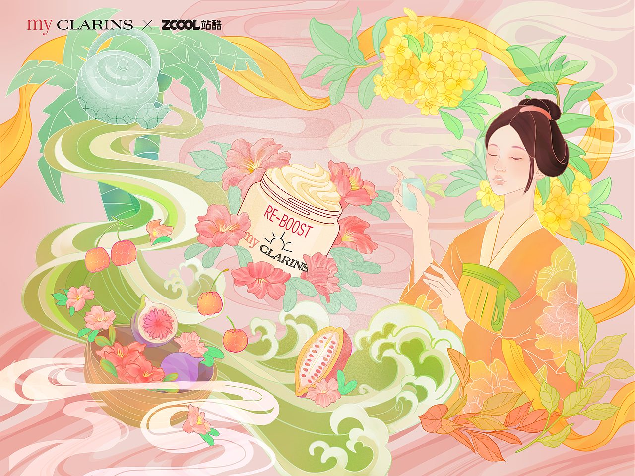 #my CLARINS 寻找天然好食肌# 清风浅斟（图ZMjk4MzQ0MTky） - 海报 - 站酷设计师蒋姜rskbook原创素材 - 站酷ZCOOL