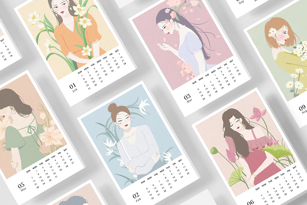 日历插画 | 时尚插画（图ZMzI3NjU2NzQ0） - 商业插画 - 站酷设计师lizi栗子鸭原创素材 - 站酷ZCOOL