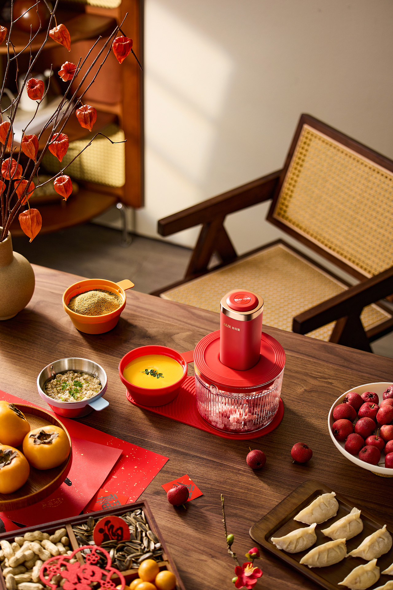 龙年新年风-奥克斯佐料机（绞肉机）（图ZMzU4MzE0NTM2） - 产品摄影 - 站酷设计师KongSuze原创素材 - 站酷ZCOOL