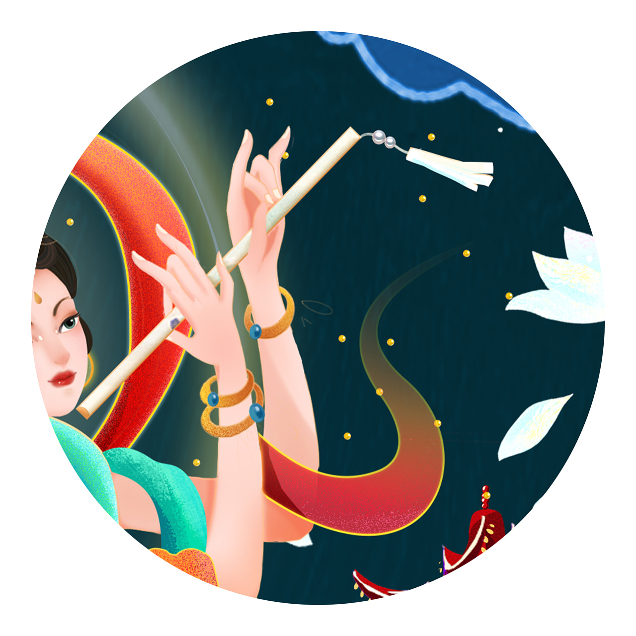 盼盼联名敦煌国潮插画礼盒设计(飞天)