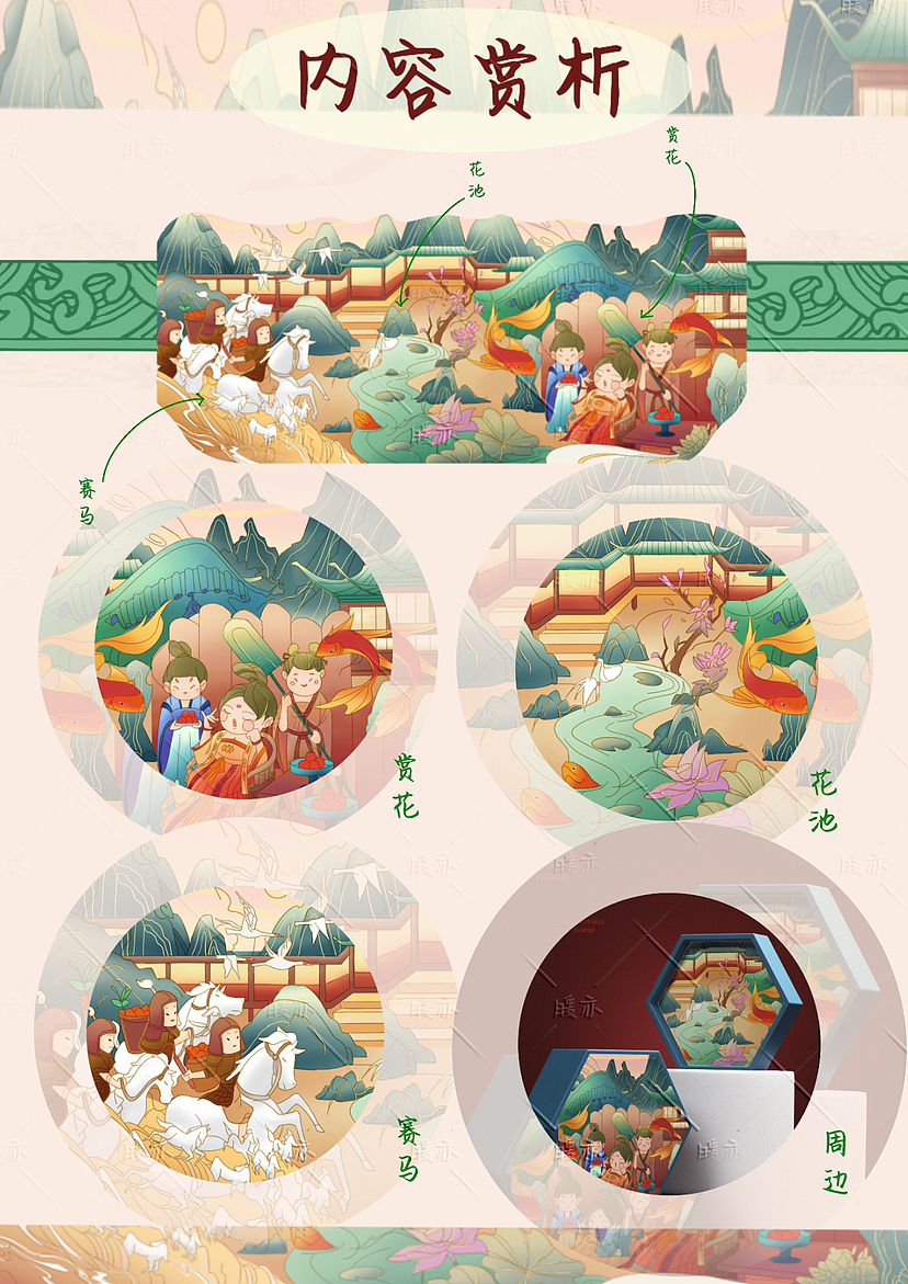 Q版唐末赏花图长卷分享