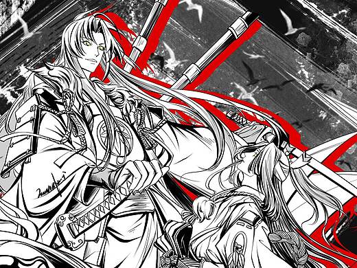 阴阳师-双刀流绘画步骤