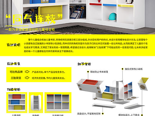 “同气连枝”可比熊儿童组合柜设计