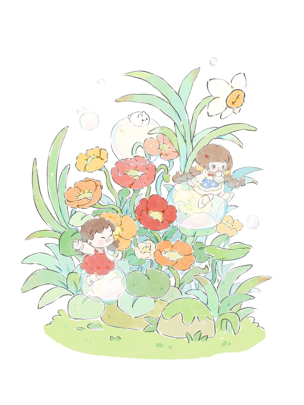 iPad春日小场景合集1（图ZMzM1ODQ2OTg0） - 儿童插画 - 站酷设计师菜菜速写原创素材 - 站酷ZCOOL