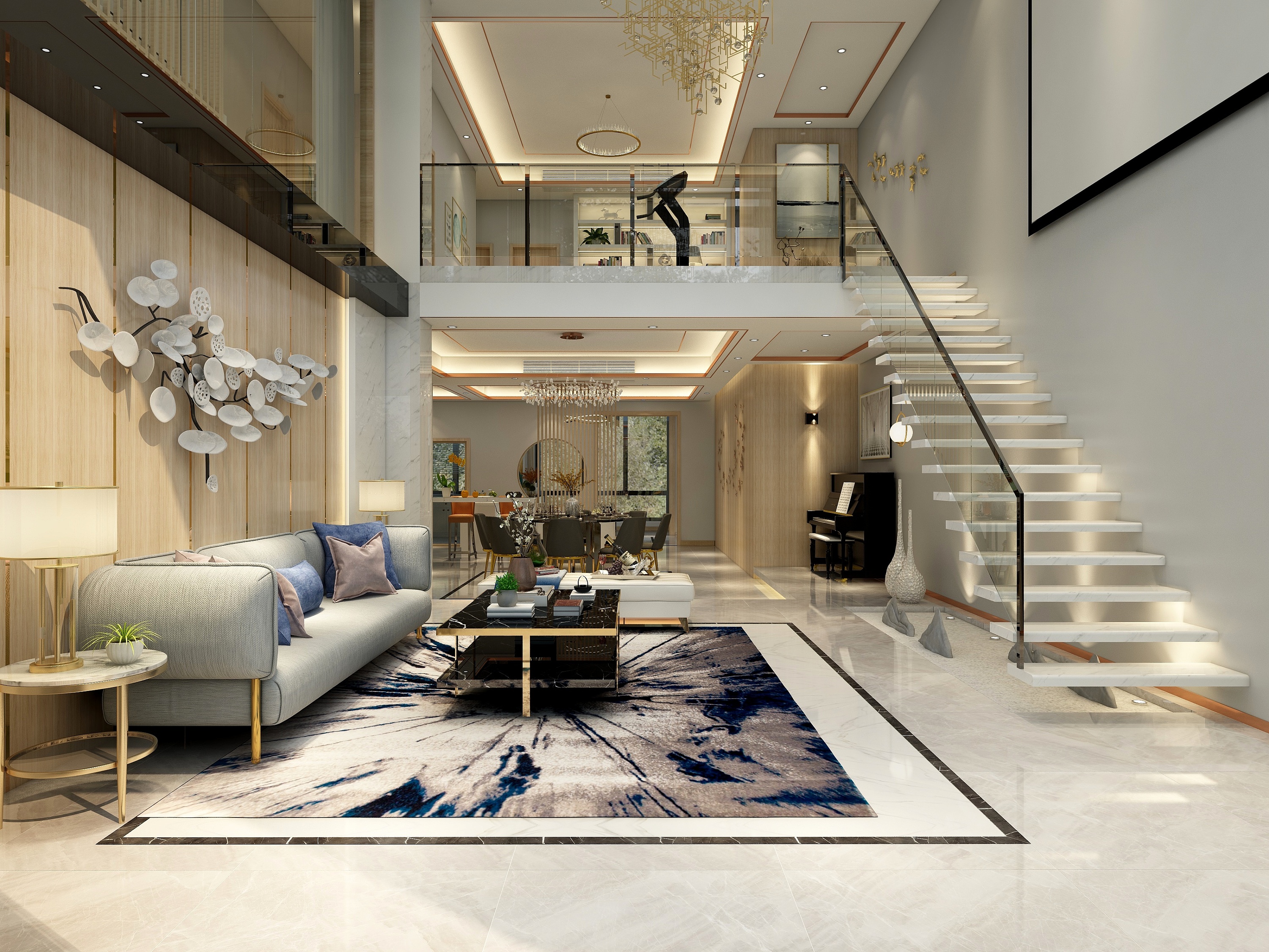 现代轻奢复式四居——《轻奢之美》|空间|家装设计|lm设计李立猛