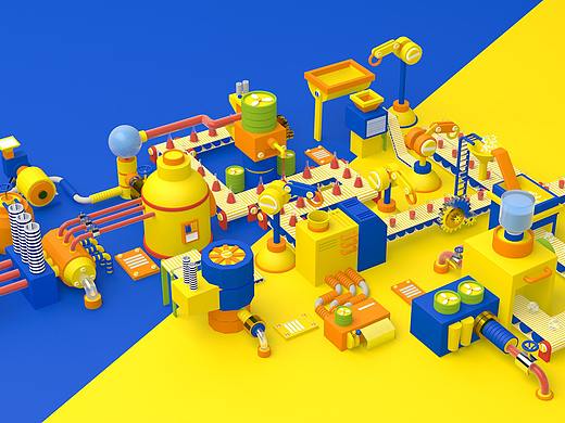 Flow Chart 工廠模型（个人主页-ZMjYyNzQ2NzI=） - 场景 - 站酷设计师王錢德Jero原创素材 - 站酷ZCOOL