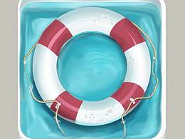 UI圖標(biāo)練習(xí)-下雨天和游泳圈