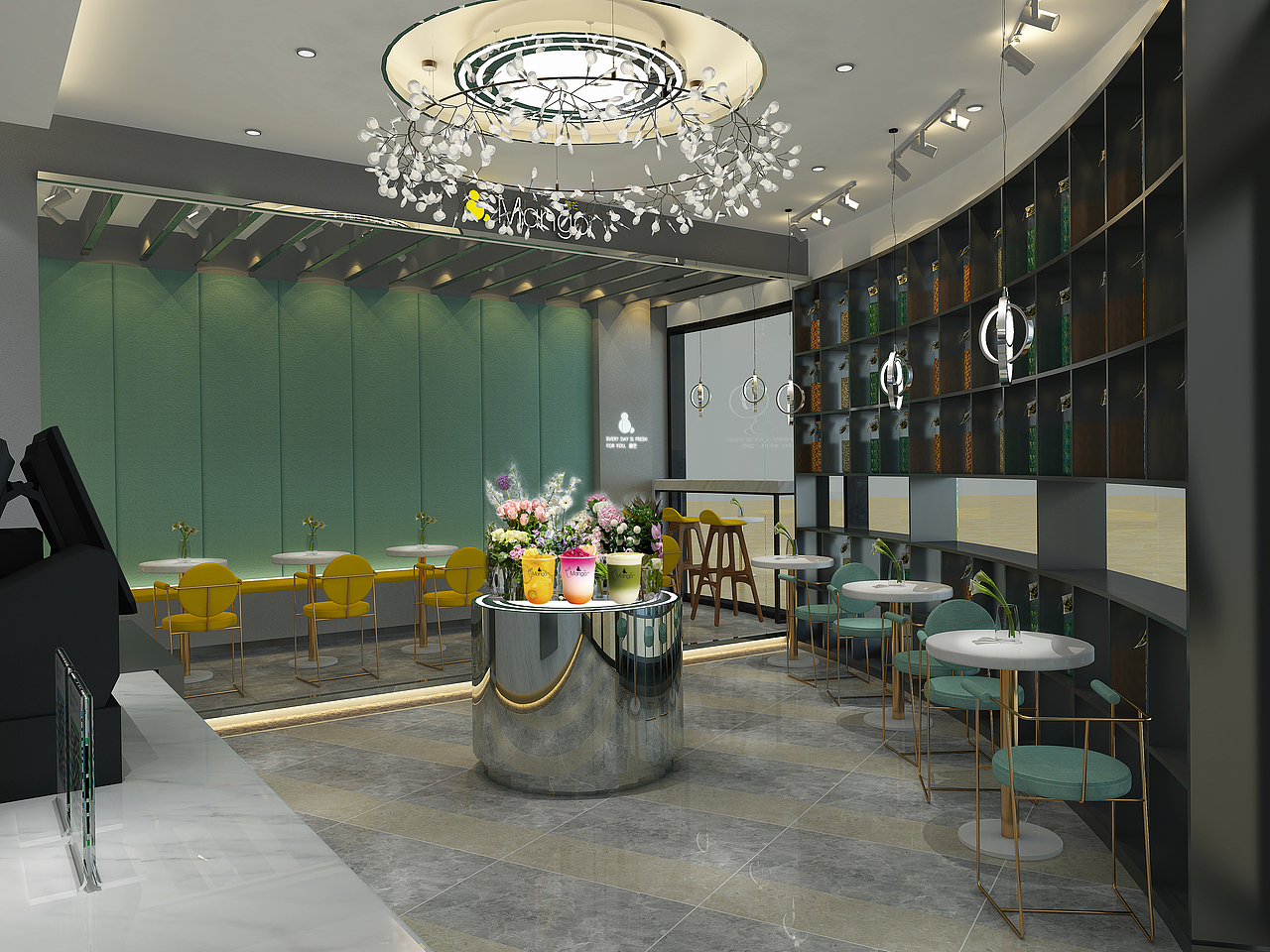奶茶店效果图（图ZMTQ2MTA0Njgw） - 家装设计 - 站酷设计师大树和小草原创素材 - 站酷ZCOOL