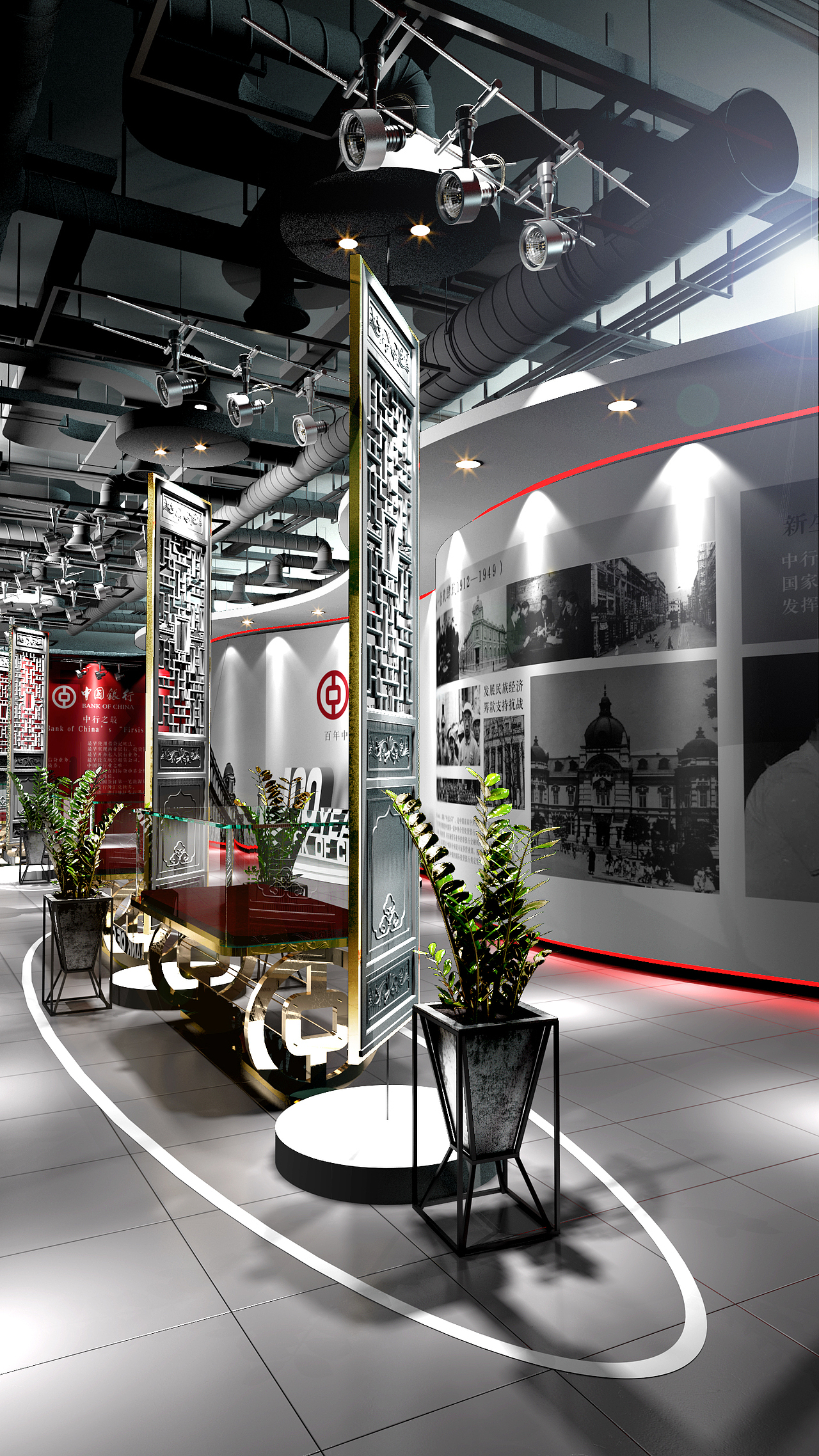 中国银行(大连金普新区分行)历史展厅|空间|家装设计|xuxu0208_原创