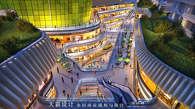 天霸设计的步行街设计方案更具美学感染力和商业价值