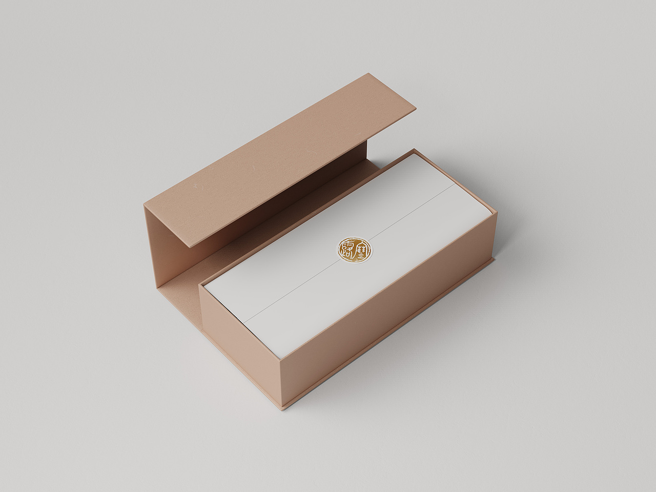 中国风牛皮纸书型盒样机