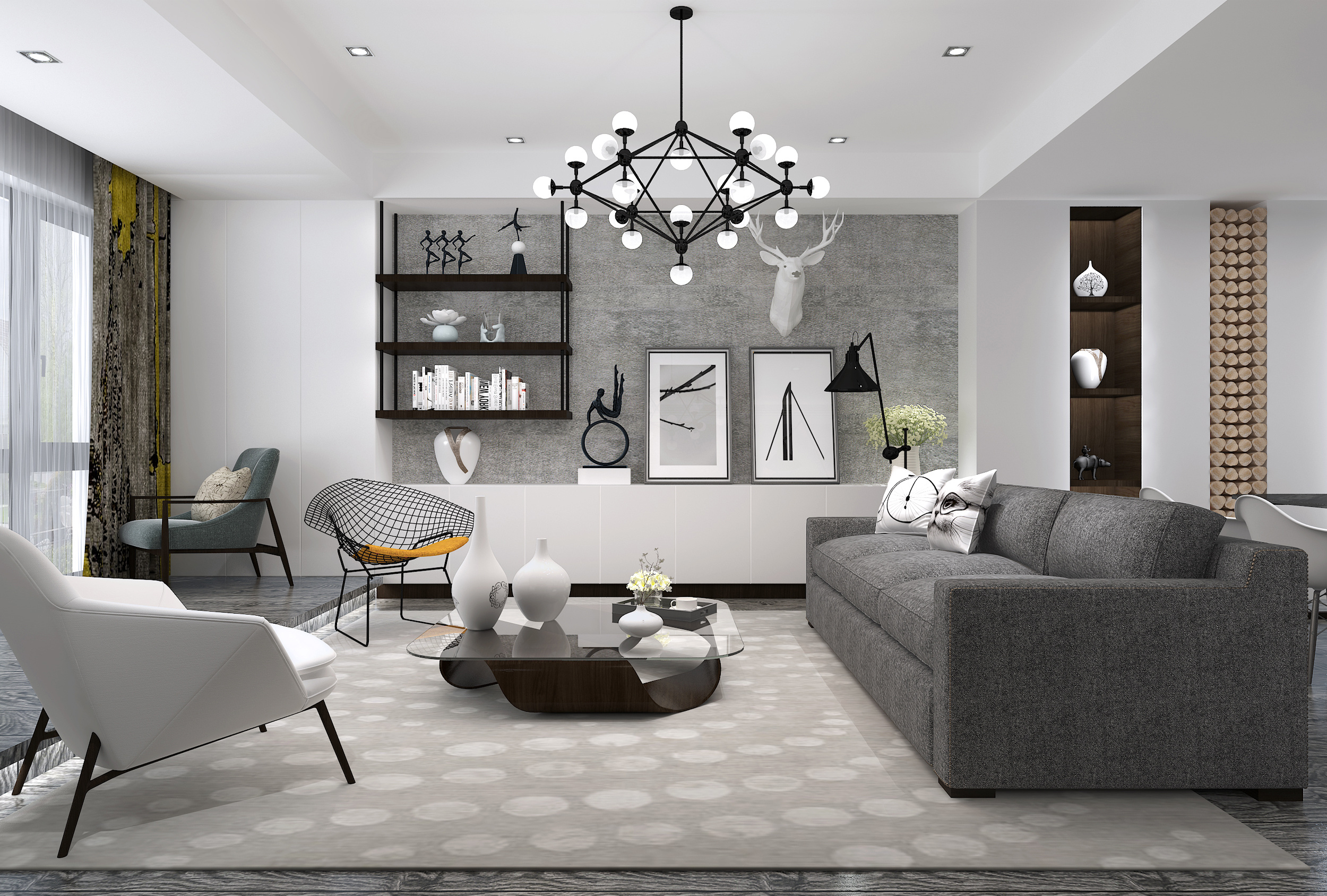 青岛天泰蓝山北欧风格装修|空间|家装设计|溪隐创意 - 原创作品