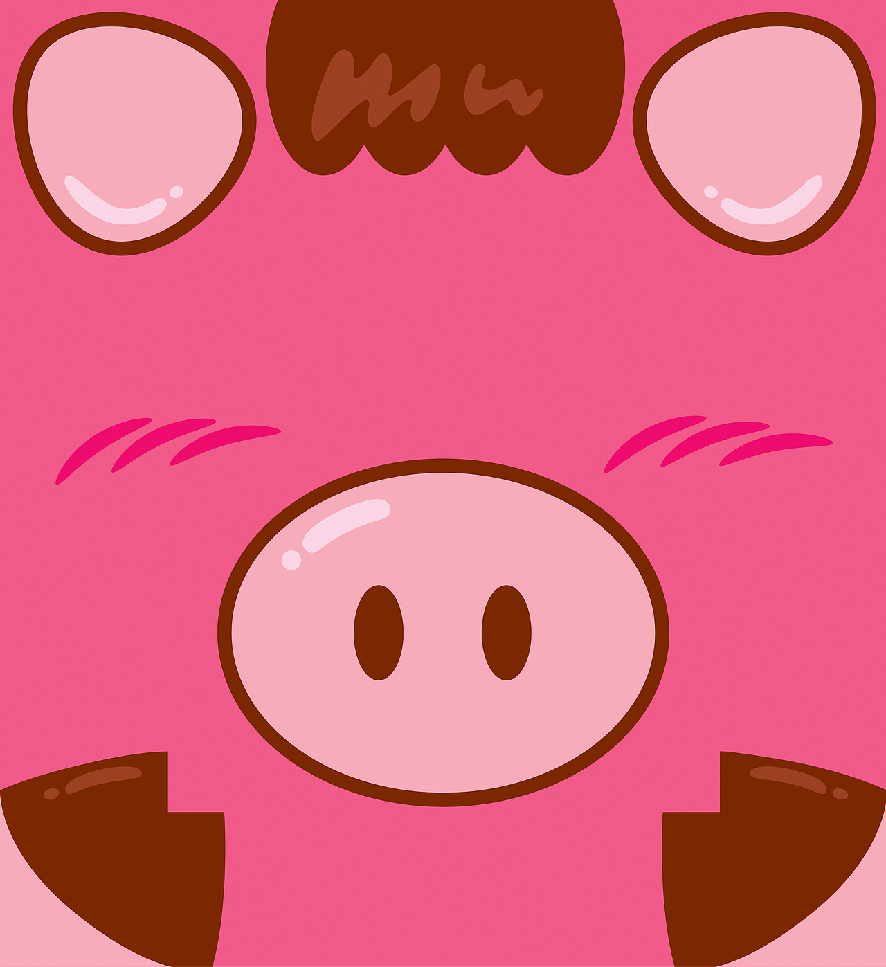 粉色小猪画眼睛