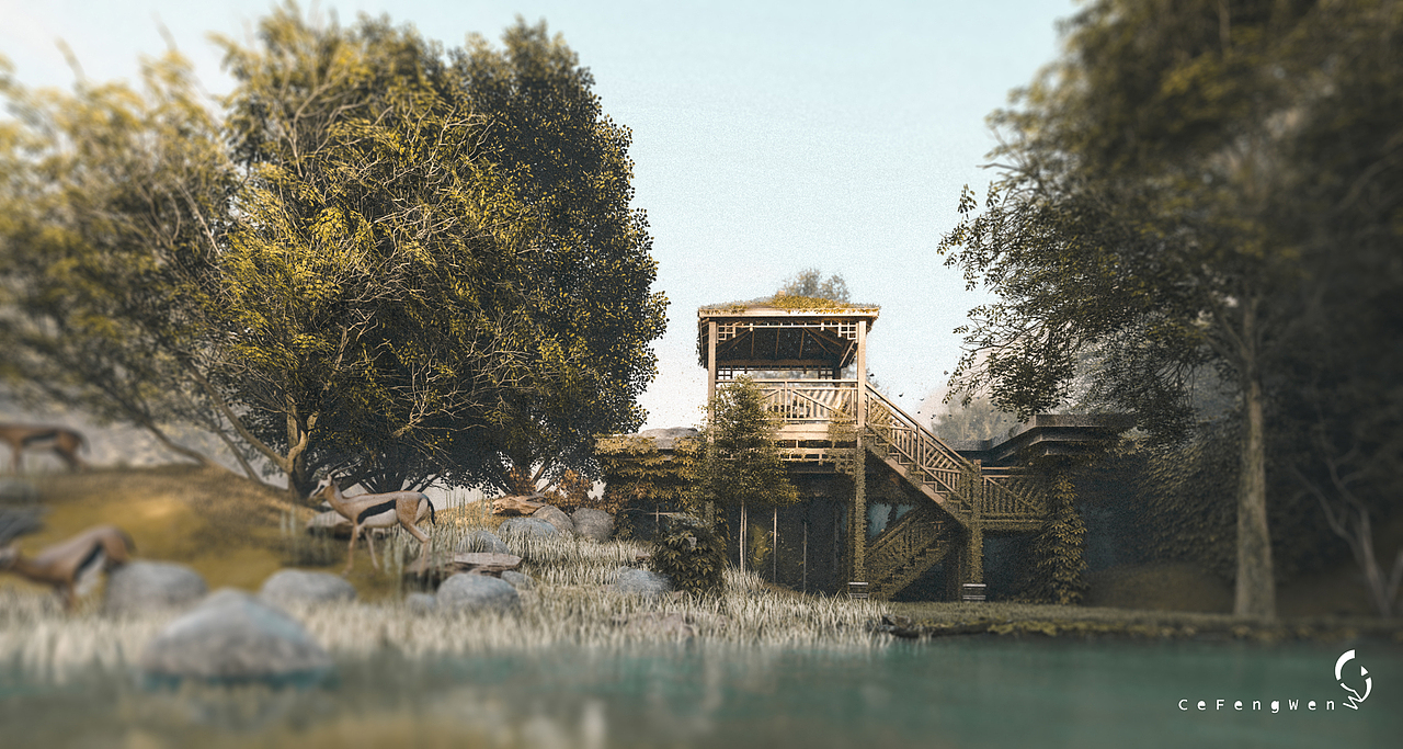《雨林小屋》（图ZMjQxNDg0MDMy） - 场景 - 站酷设计师侧疯文原创素材 - 站酷ZCOOL