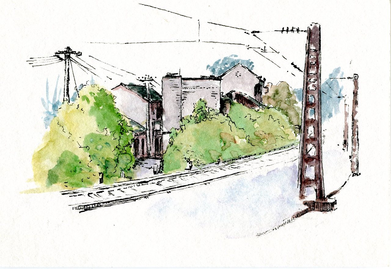 手绘明信片系列-重庆老街