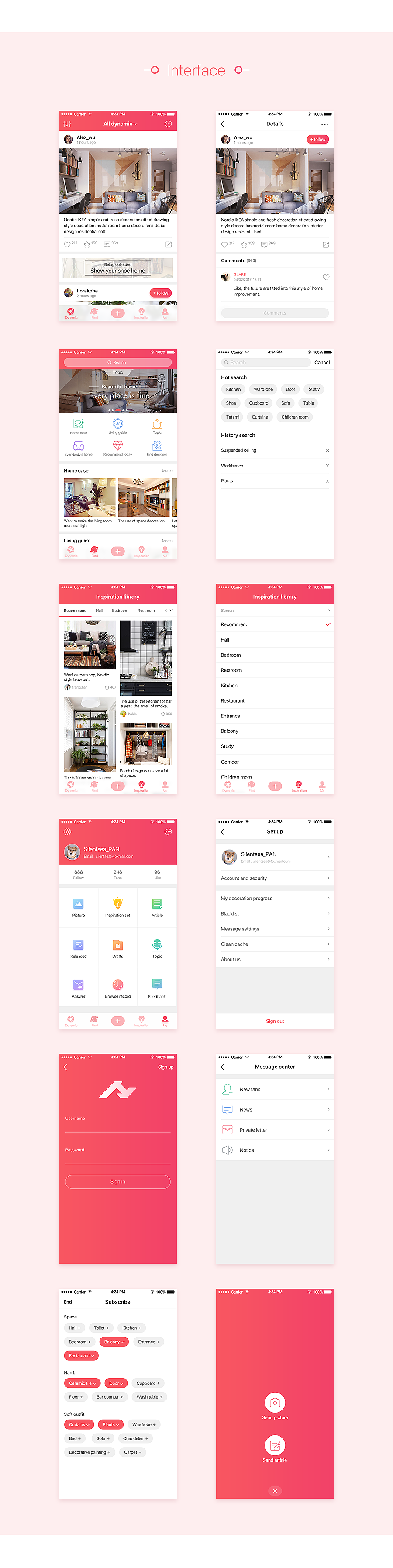 【暖家】家装社区APP【概念设计】 整套UI+logo+页面交互动效（图ZNzgyNjE4Njg=） - APP界面 - 站酷设计师silentseaPAN原创素材 - 站酷ZCOOL