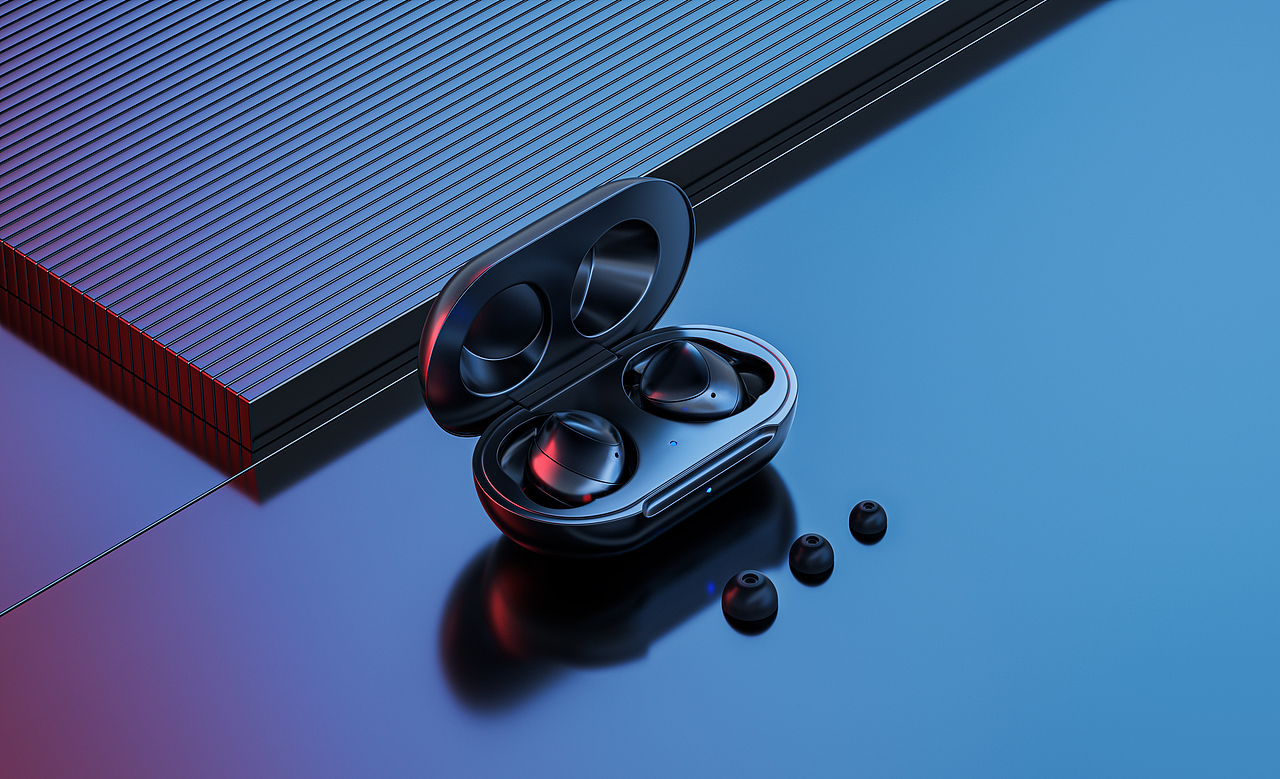 3c数码产品暗色调渲染