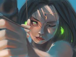 插画临摹练习（射箭）