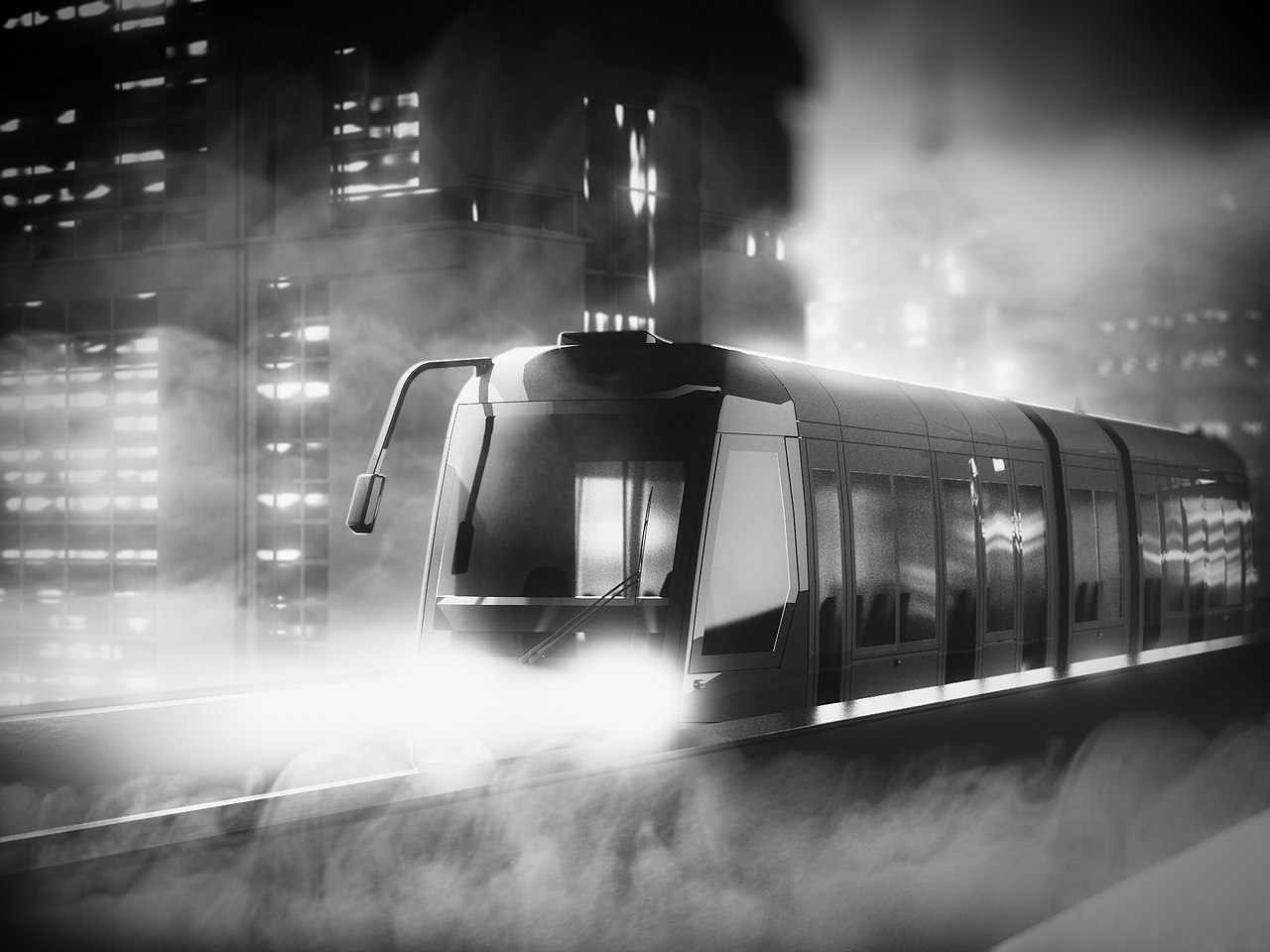 redshift赛博朋克风格电车