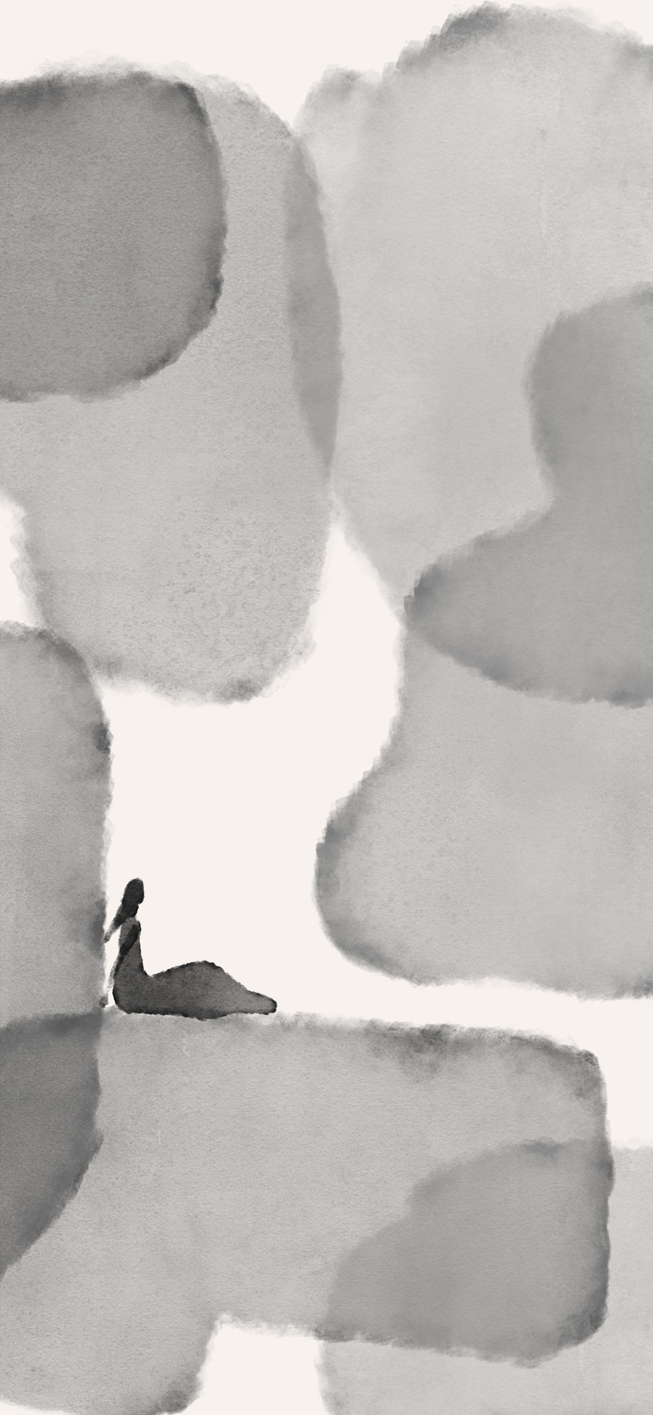 水墨插画|云里舞动