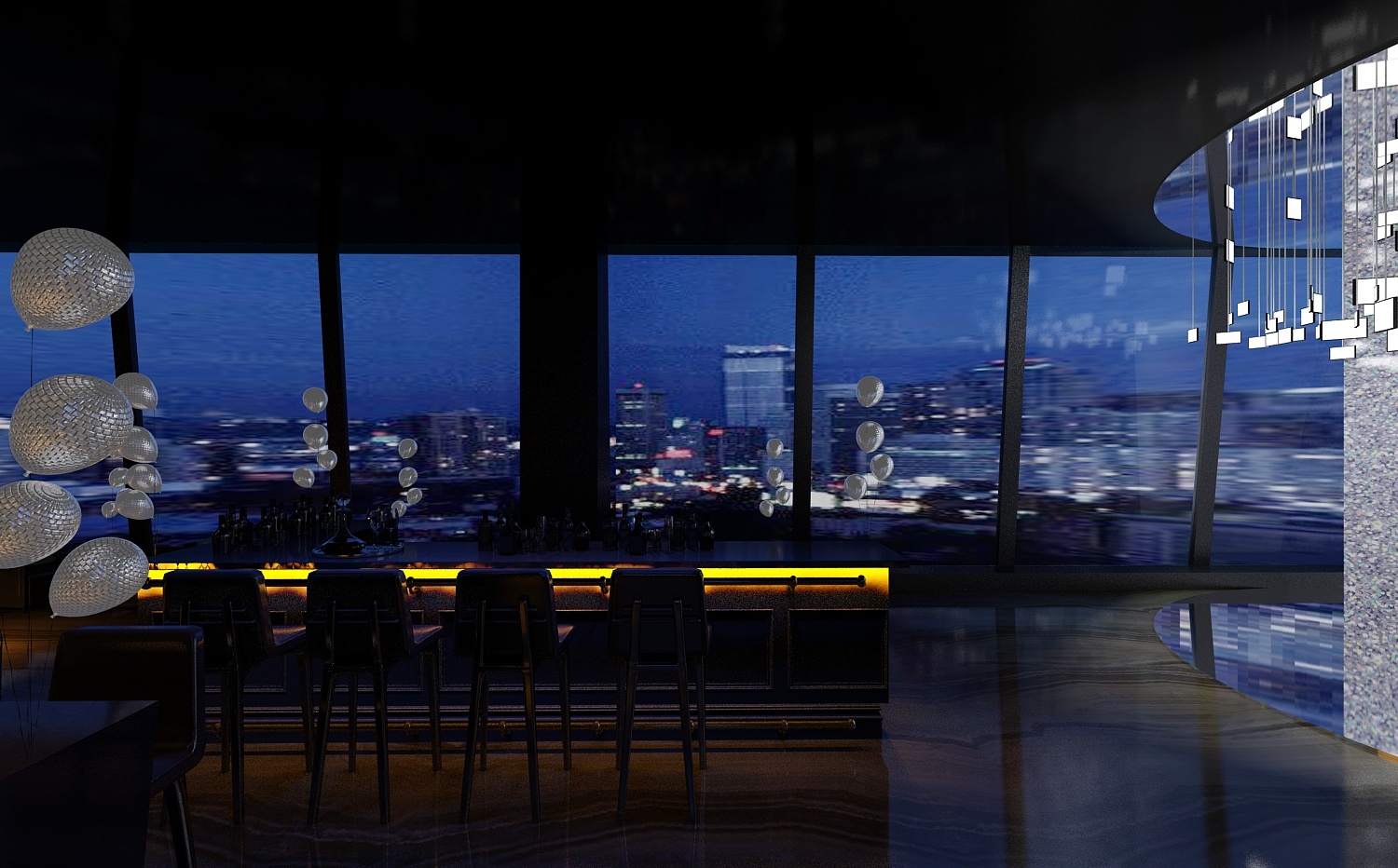 爱乐之城酒吧氛围布置设计3d效果图