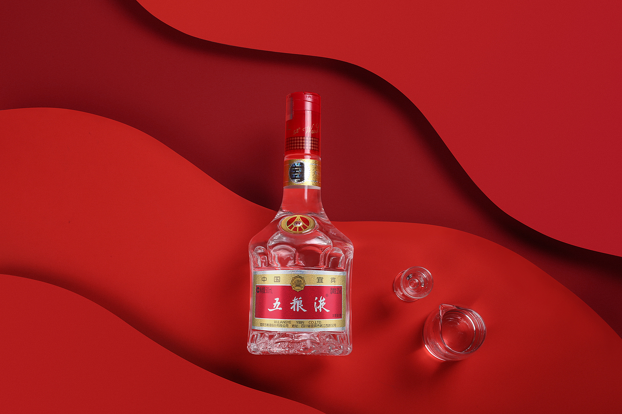 静物酒类产品摄影五粮液52度第七代白酒