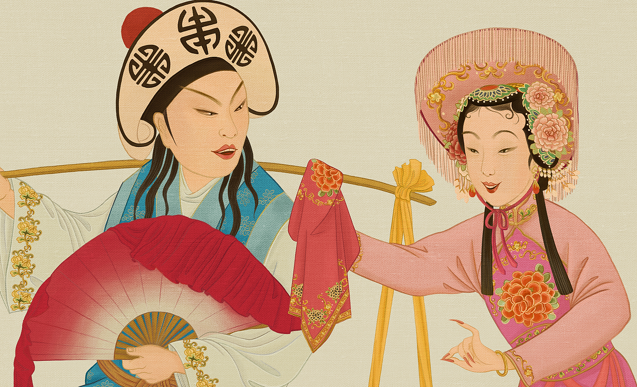 广东紫金客家茶品牌系列插画设计