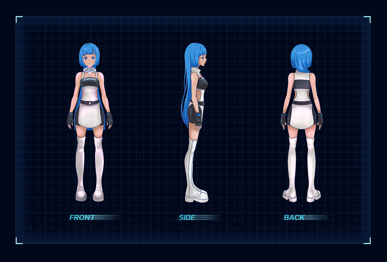 三星科技少女-S醬（圖ZMjU5NjMyNzEy） - IP形象 - 站酷設(shè)計師阿吉的寶貝們原創(chuàng)素材 - 站酷ZCOOL