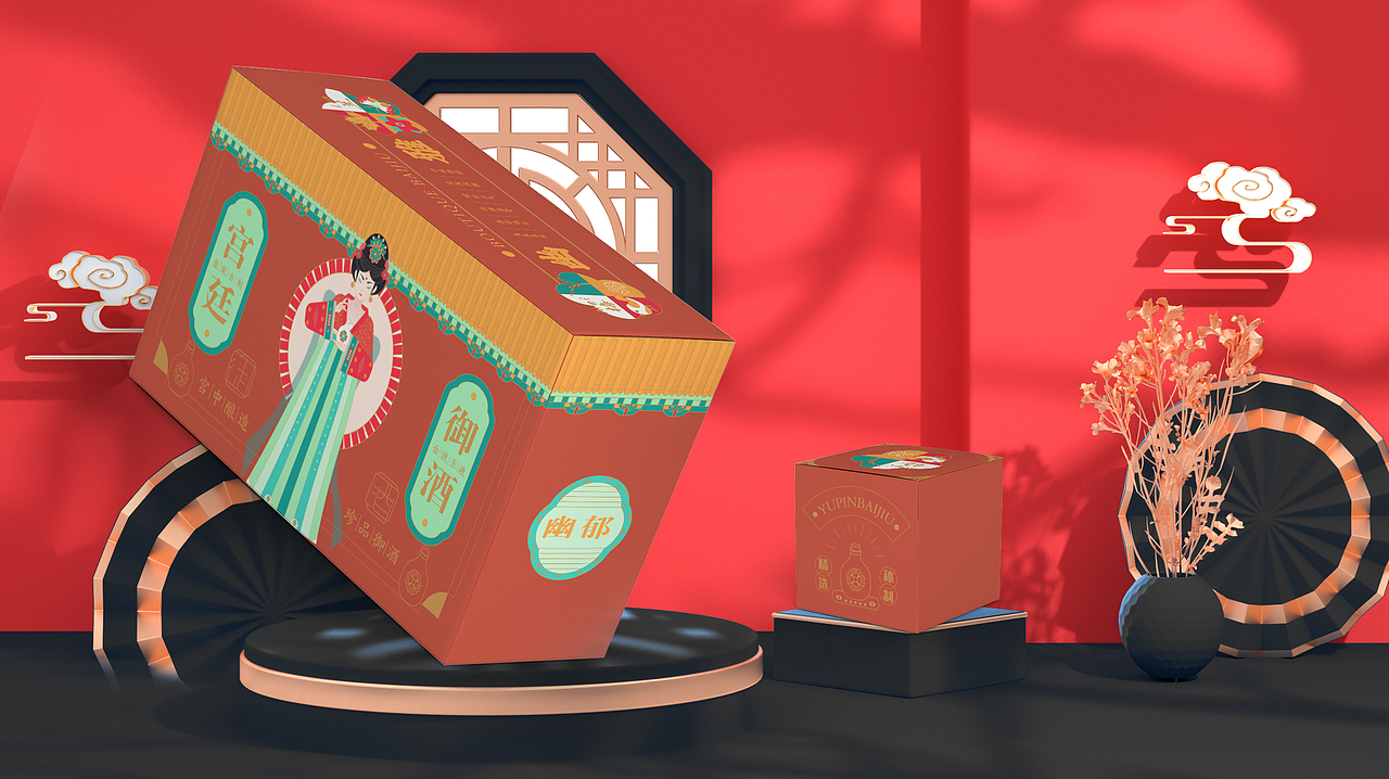 宫廷风格《御酒》包装插画（图ZMjc1OTI0NjE2） - 包装 - 站酷设计师livan__原创素材 - 站酷ZCOOL