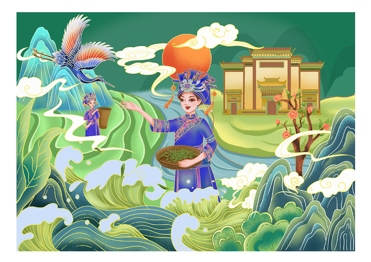 茶叶包装|插画|商业插画|不甜的橘子 - 原创作品 - 站酷 (zcool)