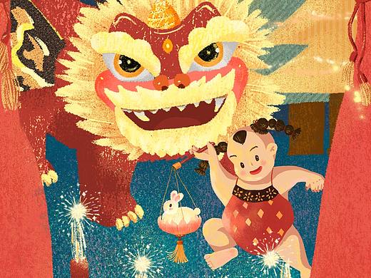 牛转乾坤新年插画创作