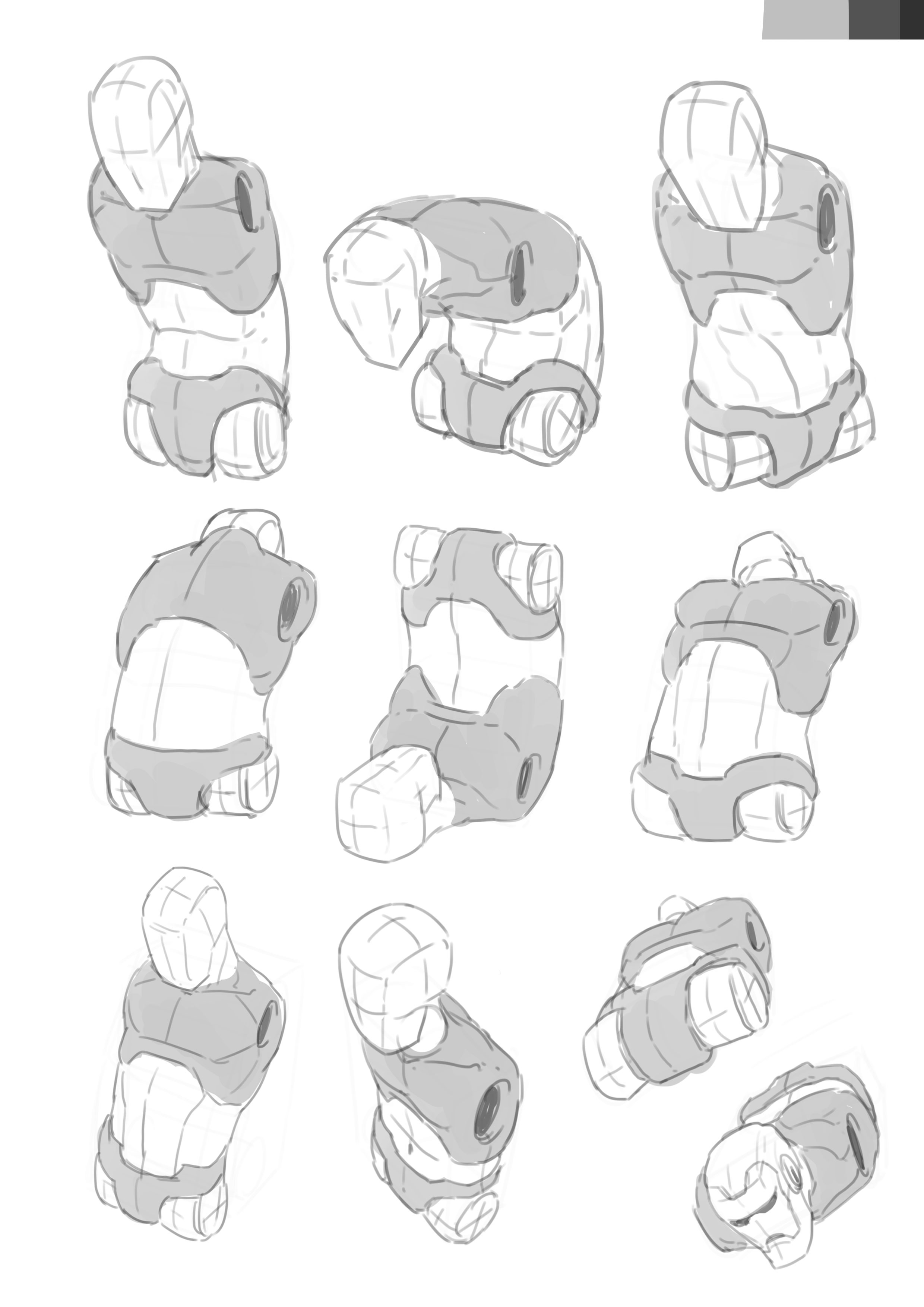 人体体块几何结构图图片