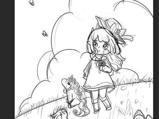 儿童插画《和独角兽一起旅行》