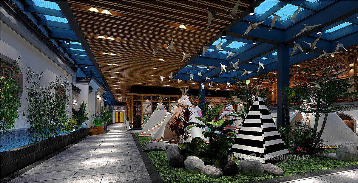 徽派洗浴设|韩式洗浴设计|新乡江南水巷洗浴设计