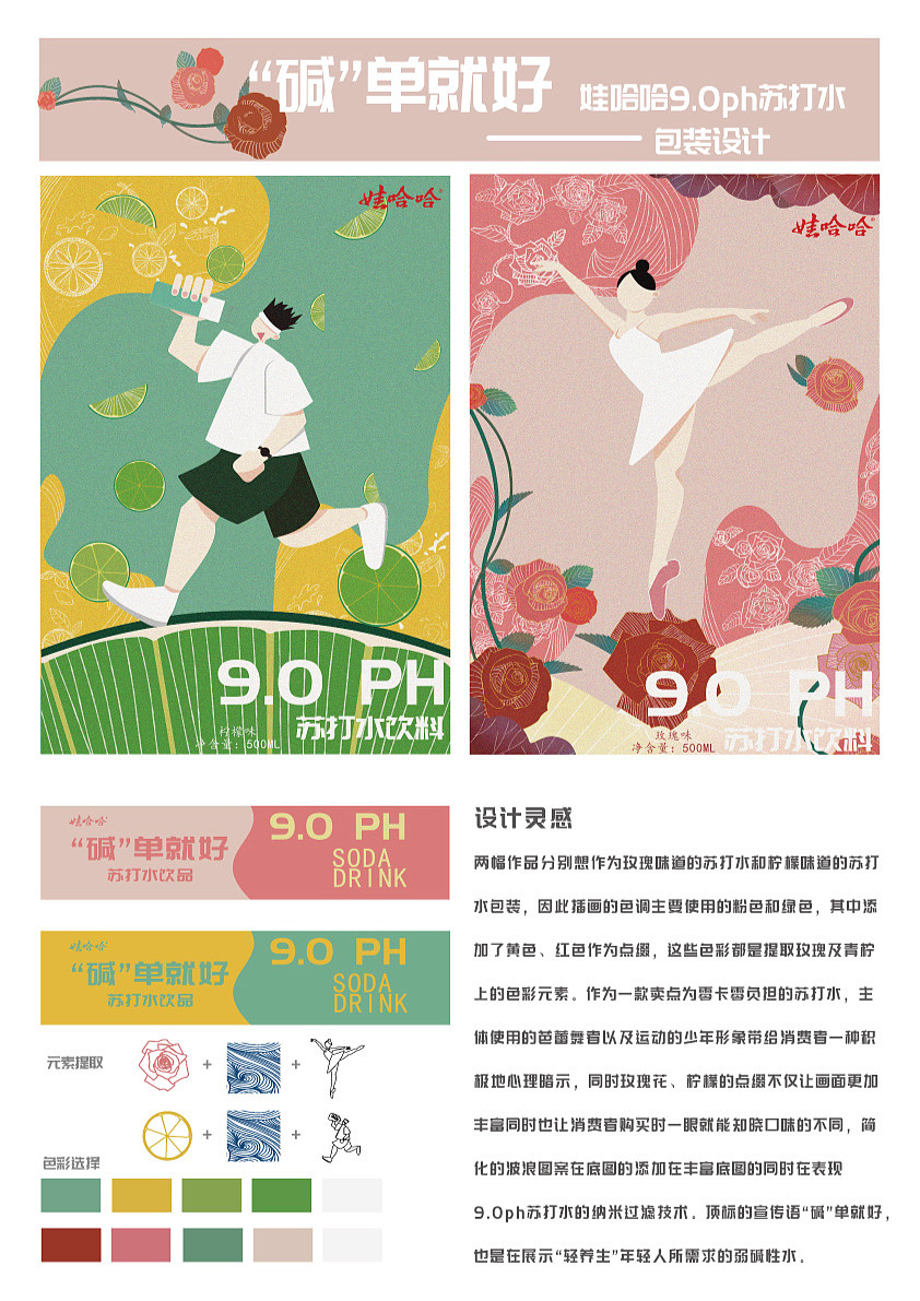 “碱”单就好，苏打水包装插画设计（图ZMjYxNzMxMDAw） - 商业插画 - 站酷设计师尉迟廿九原创素材 - 站酷ZCOOL