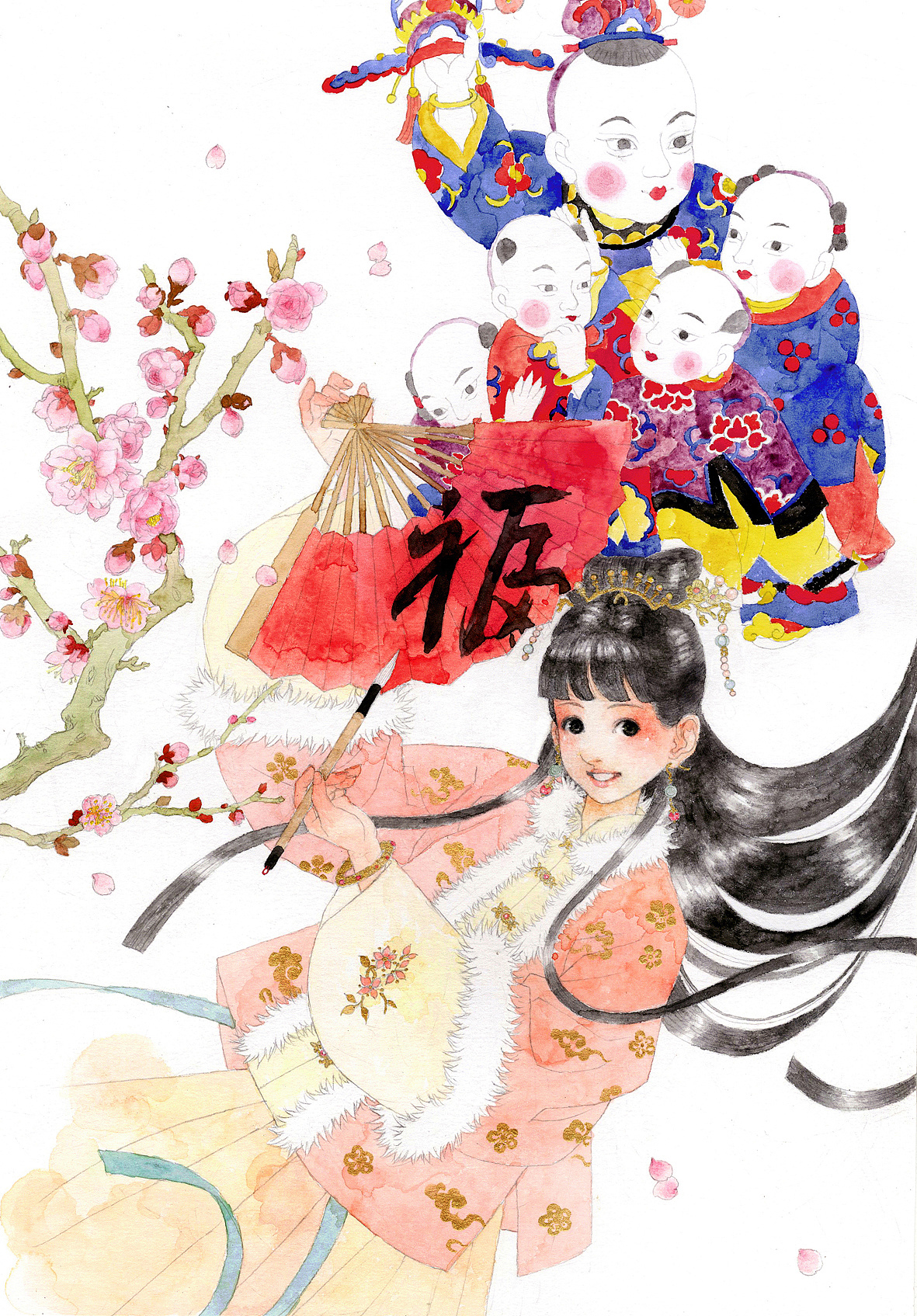 美人梅·恭贺新春|插画|艺术插画|白洺宇 - 原创作品 - 站酷 (zcool)