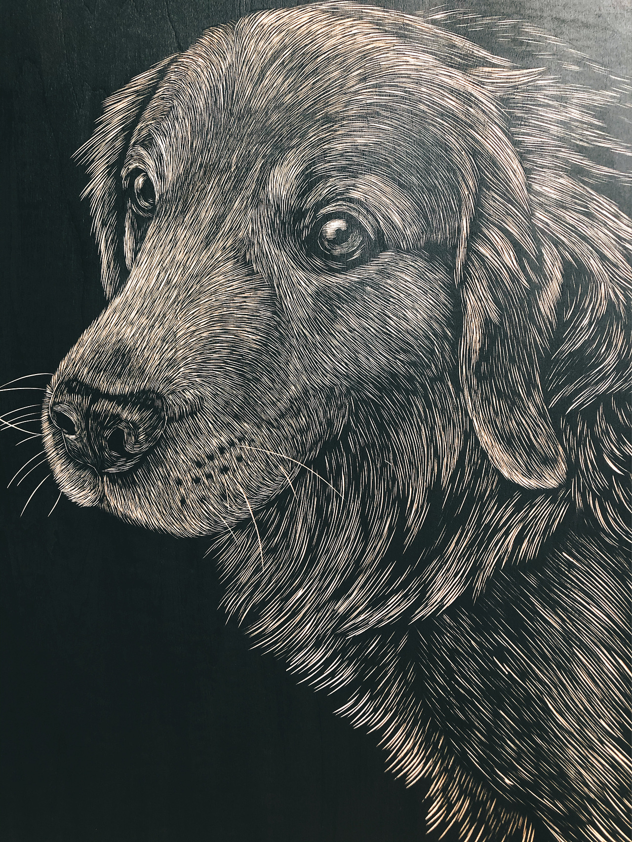 手工雕刻木版画【汪…】