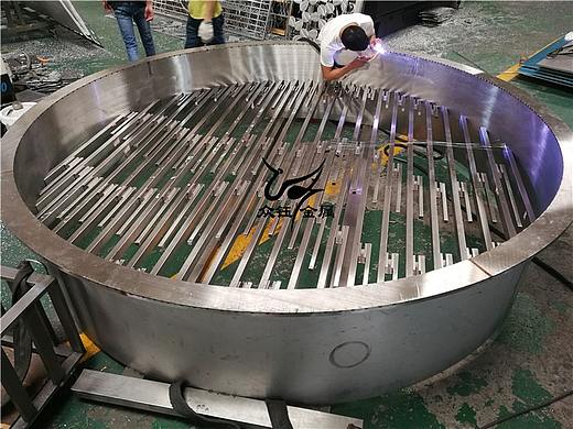园形不锈钢景墙 不锈钢山峦造型格栅售楼部充满设计感