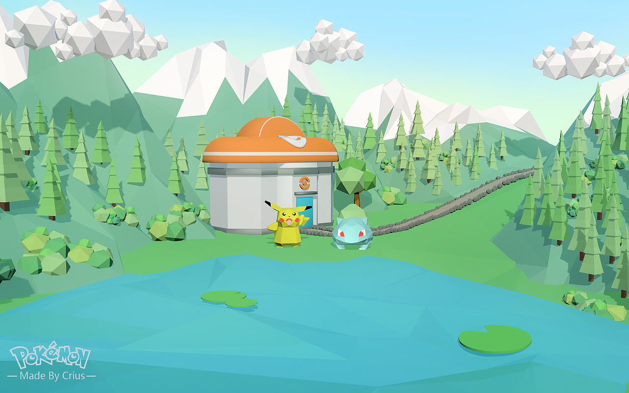 Low Poly Pokemon C4D