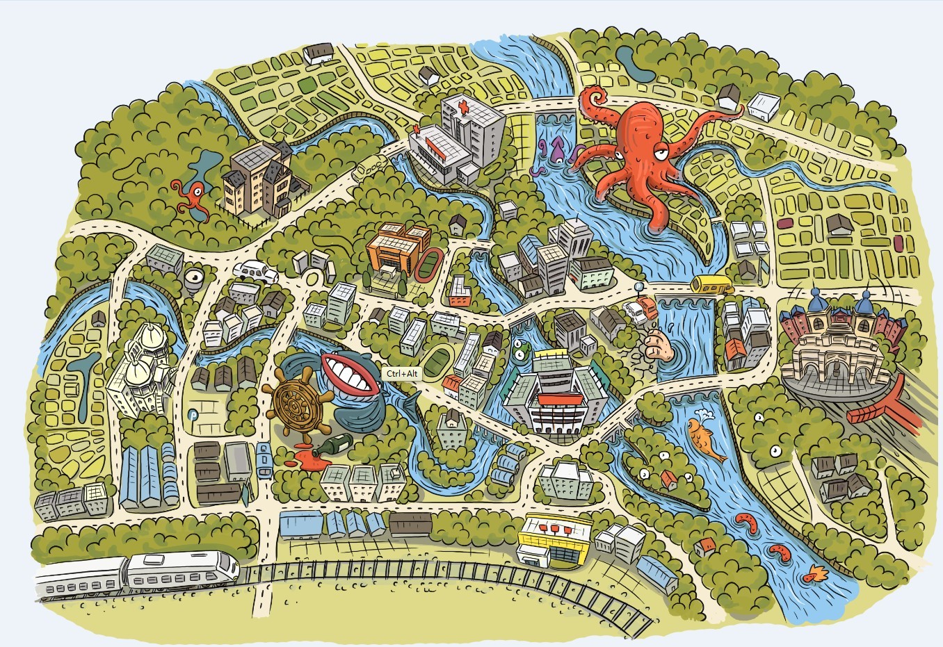 创意地图之京杭运河|插画|创作习作|米粒是只猫_原创作品-站酷ZCOOL