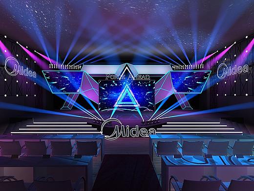 舞台舞美活动发布会高峰会3d效果图设计制作