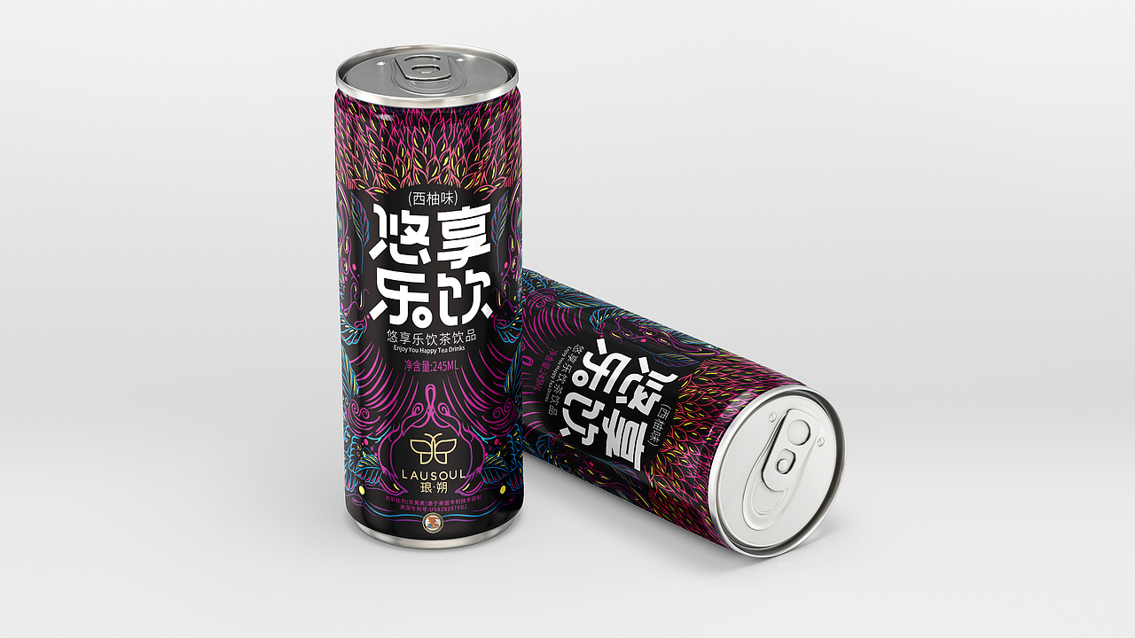 茶功能性饮料包装设计插画包装