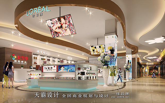 天霸设计商场装修设计效果图分享流畅的动线设计方案