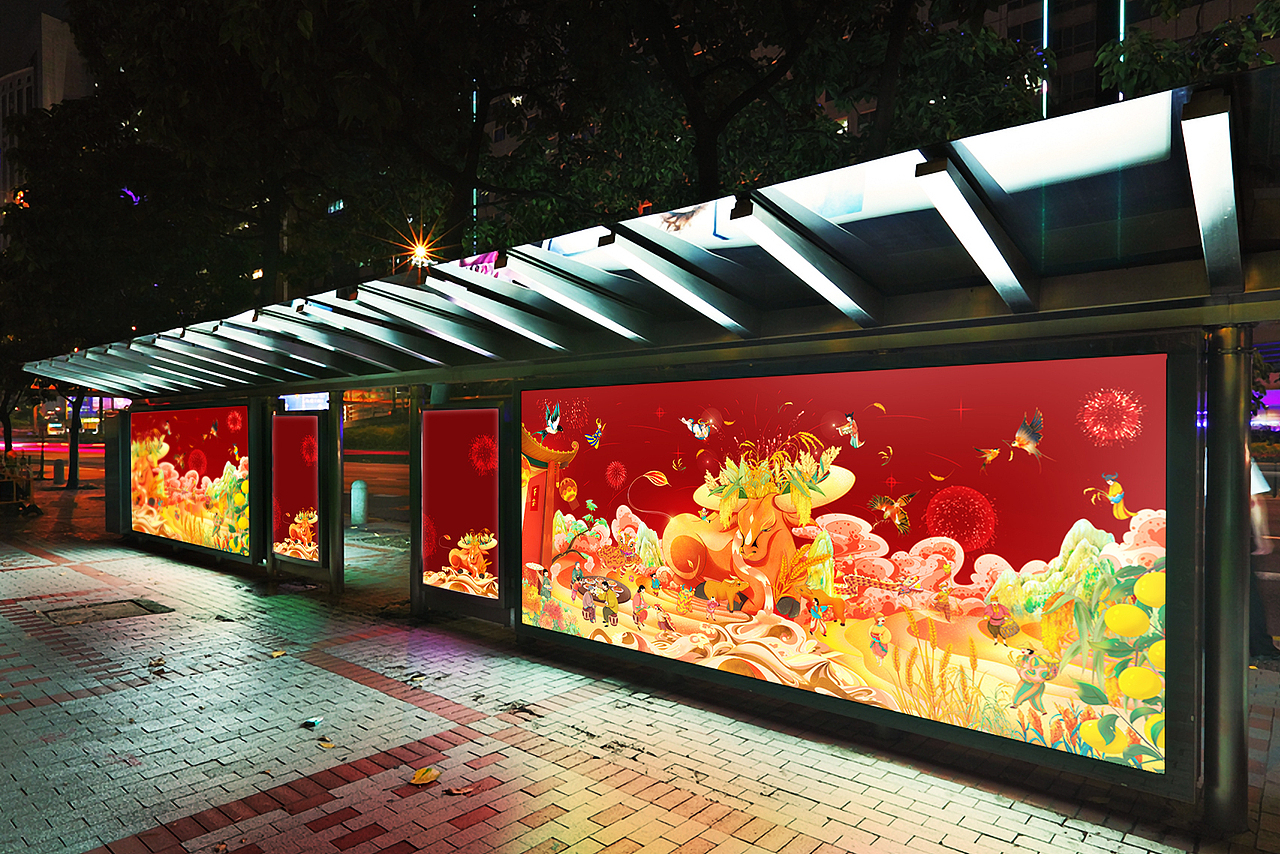 2021牛贺新春（图ZMjM4MDYwNDIw） - 商业插画 - 站酷设计师亦耕原创素材 - 站酷ZCOOL