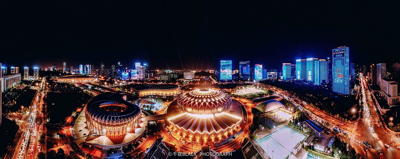 济南奥体中心夜景（图ZMjI2MTg5Nzgw） - 环境/建筑摄影 - 站酷设计师摄影师千夜Black原创素材 - 站酷ZCOOL